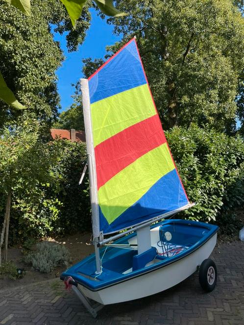 Carter Optimist incl. strand kar, Watersport en Boten, Open zeilboten, Gebruikt, Optimist, Minder dan 3 meter, Polyester, Geen motor