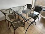 5 rieten stoelen, Huis en Inrichting, Stoelen, Ophalen, Gebruikt, Bruin, Riet of Rotan