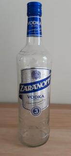 lege glazen fles vodka de luxe Zaranoff 37,5% vol, Ophalen of Verzenden, Gebruikt