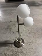Moderne Tafellamp met Twee Bollen, Ophalen of Verzenden, Zo goed als nieuw, Glas, 50 tot 75 cm
