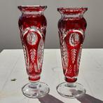2 anciens vases du Val Saint Lambert.33cm.Signés et numéroté, Ophalen