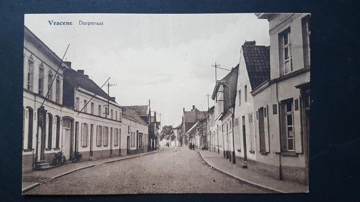 Postkaart Vrasene Vracene Dorpstraat, Verzamelen, Postkaarten | België, Ongelopen, Oost-Vlaanderen, 1920 tot 1940, Ophalen of Verzenden