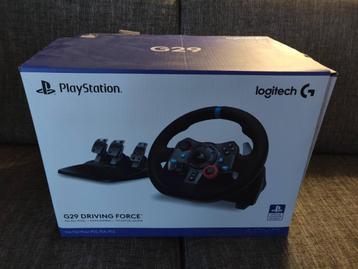 Logitech G29 stuurwiel + pedalen + versnellingspook in doos beschikbaar voor biedingen