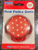 PME baking cups - polka dots - rood met witte stippen, Nieuw, Cupcakes, Ophalen of Verzenden