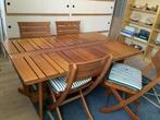 Tuintafel set en dekchair, Ophalen, Gebruikt, Rechthoekig, Hout