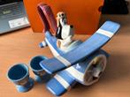 Vliegtuig Droopy + 2 eierdopjes, Verzamelen, Ophalen of Verzenden, Overige figuren, Zo goed als nieuw, Gebruiksvoorwerp