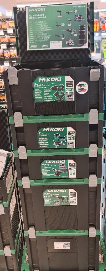 nieuwe 7 delige hikoki set met extra PROMO, Doe-het-zelf en Bouw, Gereedschap | Boormachines, Nieuw, Variabele snelheid, Ophalen