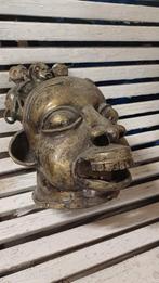 masker helm Afrikaanse brons Nigeria museum stuk, Ophalen of Verzenden, Brons