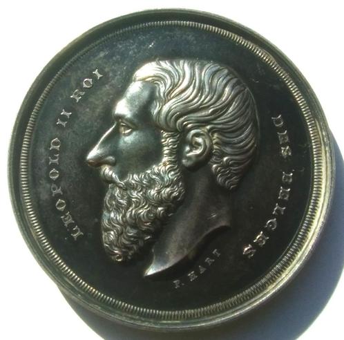 medaille HART Leopold 2 1869 conservatoire musique bruxelles, Postzegels en Munten, Penningen en Medailles, Zilver, Ophalen of Verzenden