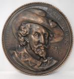 Koperen wandmedaillon – Portret van Pieter Paul Rubens, Ophalen of Verzenden