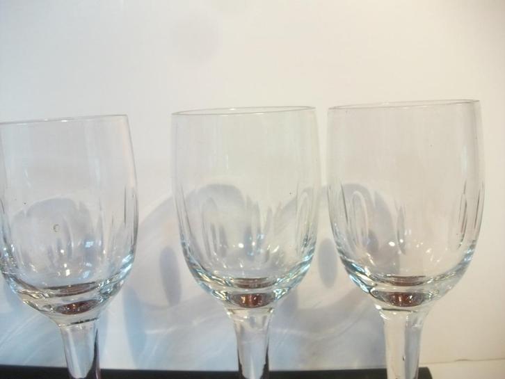 6 vintage geslepen likeurglazen of portoglazen op voet, Antiek en Kunst, Antiek | Glaswerk en Kristal, Ophalen of Verzenden