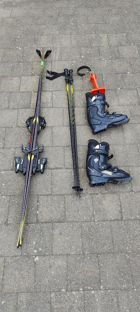 salomon skilatten 188, skistokken 125, skischoenen 42/43, Sport en Fitness, Skiën en Langlaufen, Gebruikt, Ski's, Ski, Salomon