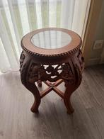 Retro bijzettafel hout/marmer, Antiek en Kunst, Ophalen