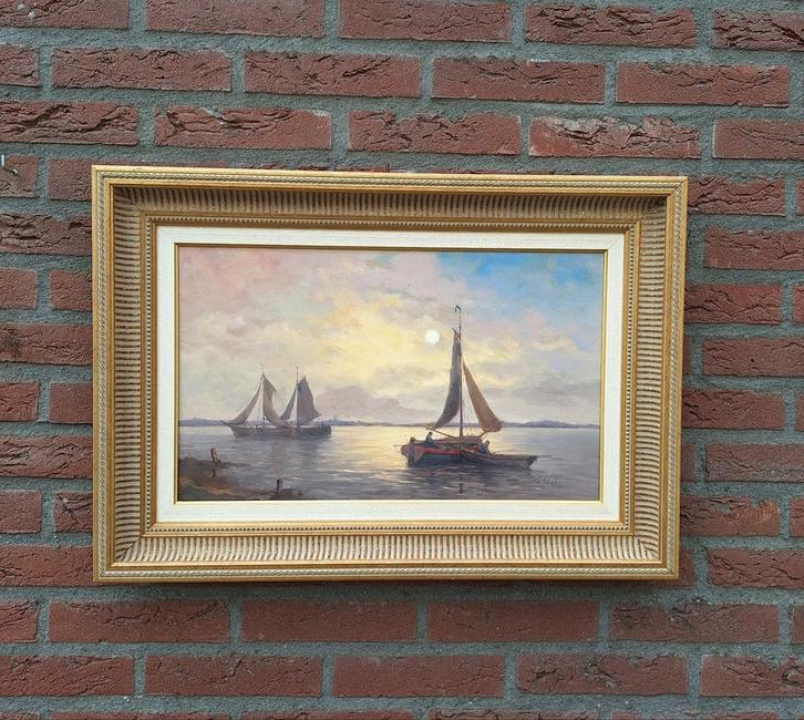 Jan Schaeffer, Zeilboten op een Meer, Antiek en Kunst, Kunst | Schilderijen | Klassiek, Ophalen