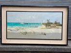 Huile sur toile plage signe claude le baube, Antiquités & Art, Enlèvement ou Envoi