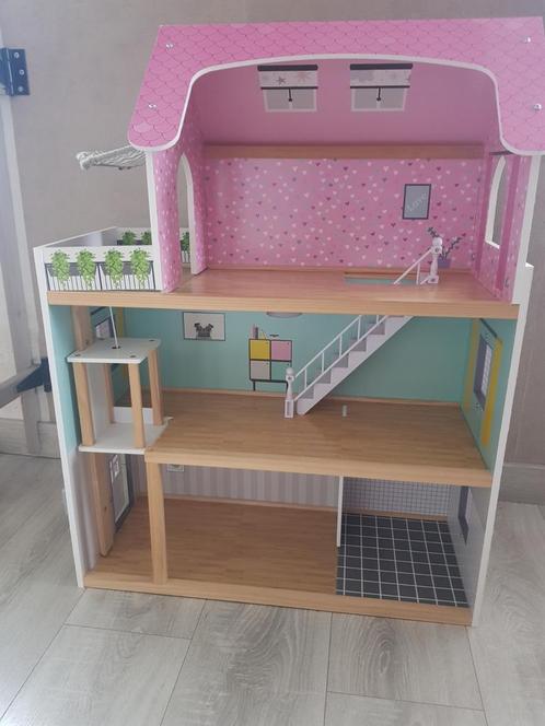 Houten Poppenhuis, Kinderen en Baby's, Speelgoed | Poppenhuizen, Gebruikt, Poppenhuis, Ophalen