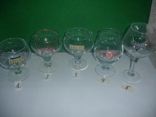 Bierglazen Bush Beer, 5 verschillende, Verzamelen, Biermerken, Zo goed als nieuw, Glas of Glazen, Overige merken, Ophalen of Verzenden