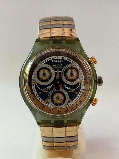 Swatch, Chrono - Twelve Eight Four (volledig orgineel), Handtassen en Accessoires, Horloges | Heren, Nieuw, Polshorloge, Swatch