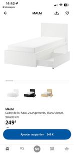 Malm cadre de lit avec tiroirs sans matelas ikea prft état, Maison & Meubles, Chambre à coucher | Lits, Enlèvement, Comme neuf