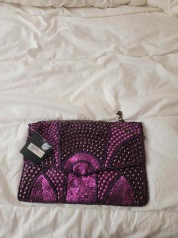 Sac à main à bandoulière. Mauve. beschikbaar voor biedingen
