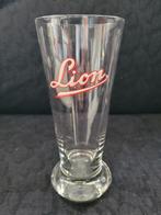 oud GEËMAILLEERD BIERGLAS LEEUW 33cl, Ophalen of Verzenden, Zo goed als nieuw, Glas of Glazen, Overige merken