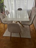 Table a manger+chaises+table basse, Maison & Meubles, 100 à 150 cm, Verre, Comme neuf, Enlèvement