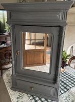 Armoire murale en bois gris – miroir – tiroir, Enlèvement