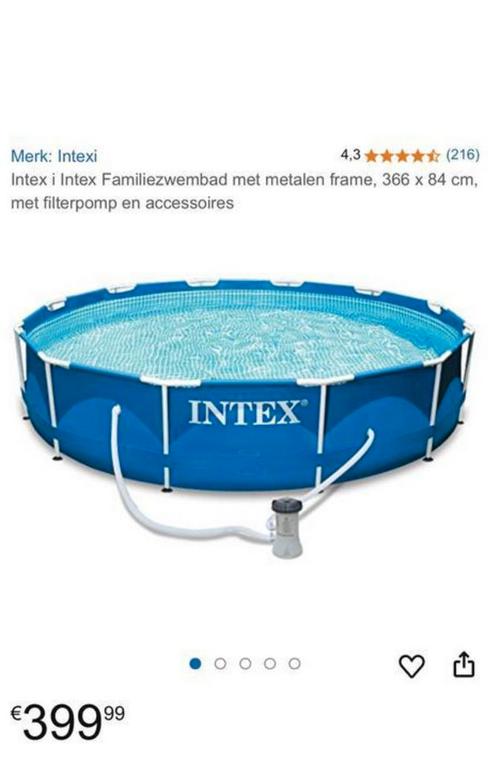 Intex zwembad, Tuin en Terras, Zwembaden, Gebruikt, Opzetzwembad, 80 tot 120 cm, 300 cm of meer, Rond, Ophalen