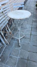 Ijzeren tafel met 6 klapstoelen, Ophalen of Verzenden, Zo goed als nieuw