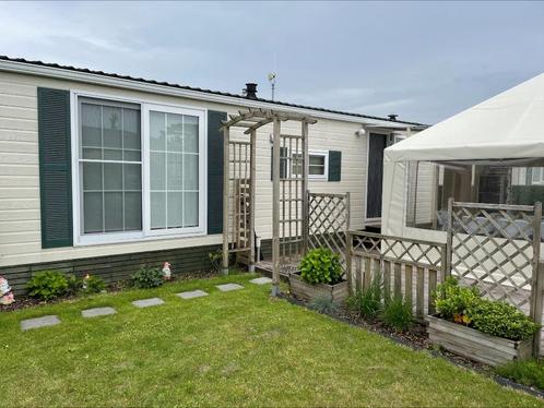 Challet te koop klein strand Jabbeke., Vakantie, Campings, Tuin, Tv