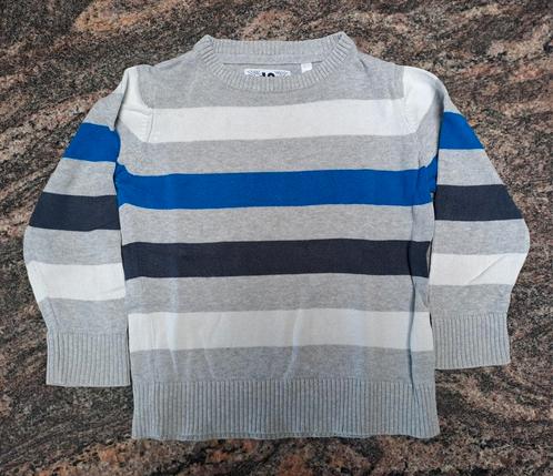 Mt 92 Grijs wit blauw gestreepte gebreide trui, Kinderen en Baby's, Kinderkleding | Maat 92, Gebruikt, Jongen, Trui of Vest, Ophalen of Verzenden