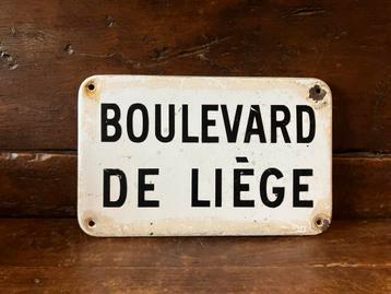 Plaque émaillée Boulevard de Liège beschikbaar voor biedingen