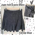 Jupe noire à pois blancs-Cerise blue-T.M(38), Vêtements | Femmes, Jupes, Taille 38/40 (M), Enlèvement ou Envoi, Au-dessus du genou