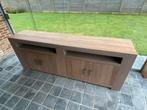 Massieve houten dressoir ( 225 cm x 45 cm x 86 cm ), Huis en Inrichting, Ophalen, Landelijk modern industrieel, Eikenhout, Zo goed als nieuw