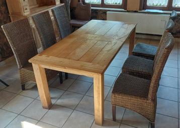 ENSEMBLE RUSTIQUE DE 6 CHAISES DE SALLE À MANGER EN ROTIN BR, Osier ou Rotin, Comme neuf, Brun, Enlèvement