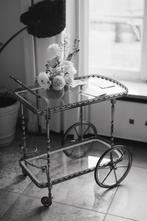 Authentieke serveerwagen/barkar met geslepen glas, Antiek en Kunst, Ophalen