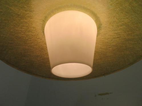 50's opaline hanglamp fiberglass 45cm Philips Mid Century, Maison & Meubles, Lampes | Suspensions, Utilisé, 50 à 75 cm, Verre