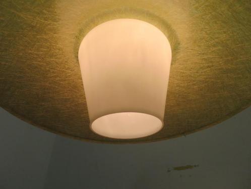 Philips Mid Century 50's opaline hanglamp fiberglass, Maison & Meubles, Lampes | Suspensions, Utilisé, 50 à 75 cm, Verre, Synthétique