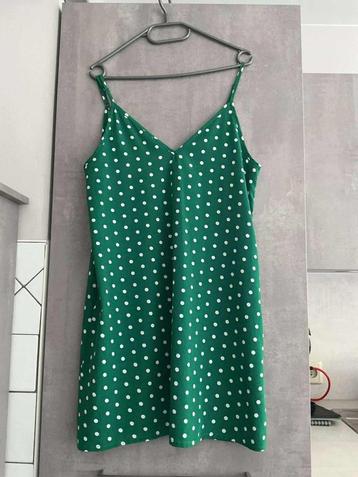 Robe à pois vert blanc S/M, Enlèvement ou Envoi, Comme neuf, Vert, Au-dessus du genou