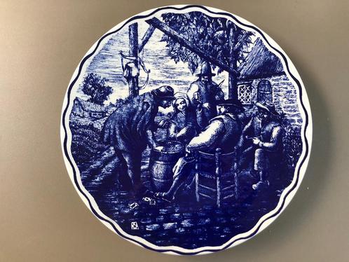 Mooi sierbord in Delfts blauw, gebroeders Boch, La Louvière, Antiquités & Art, Antiquités | Assiettes décoratives & Carrelages