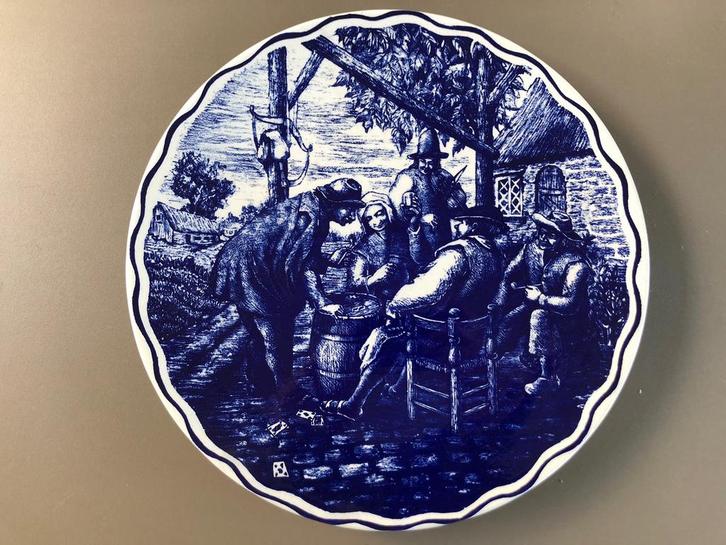Mooi sierbord in Delfts blauw, gebroeders Boch, La Louvière, Antiek en Kunst, Antiek | Wandborden en Tegels, Ophalen of Verzenden