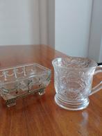 Beker en potje geperst glas, Antiek en Kunst, Ophalen