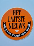 Vintage Sticker - Het Laatste Nieuws - België, Ophalen of Verzenden, Zo goed als nieuw, Bedrijf of Vereniging