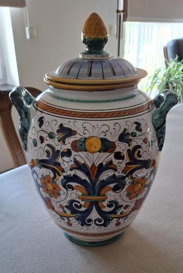 Vintage Portugese handbeschilderde vaas (Ars Deiluta) beschikbaar voor biedingen