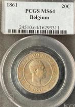 Belgium 20 Cents 1861 FDC MS64, Verzenden, Overig, Losse munt