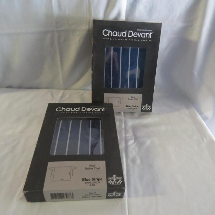 Keukenschort sloof Chaud Devant lengte 100 cm blauwe streep, Huis en Inrichting, Keuken | Textiel, Ophalen of Verzenden