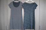 2 robes courtes été: noire pois blancs + gris chiné - 34/36, Kleding | Dames, Zwart, Ophalen of Verzenden, Maat 36 (S), Gedragen