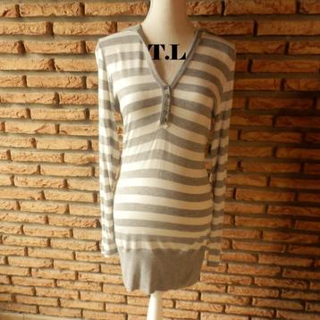 (77)- robe femme t.40 blanc et gris - tom tailor - beschikbaar voor biedingen