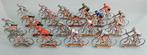 Vintage aluminium miniatuur wielrenners/coureurs., Antiek en Kunst, Antiek | Speelgoed, Ophalen of Verzenden