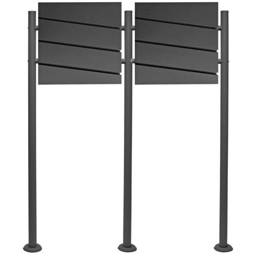 Dubbele brievenbus model 16 | Met statief | Antraciet, Tuin en Terras, Brievenbussen, Nieuw, Staal, Ophalen of Verzenden